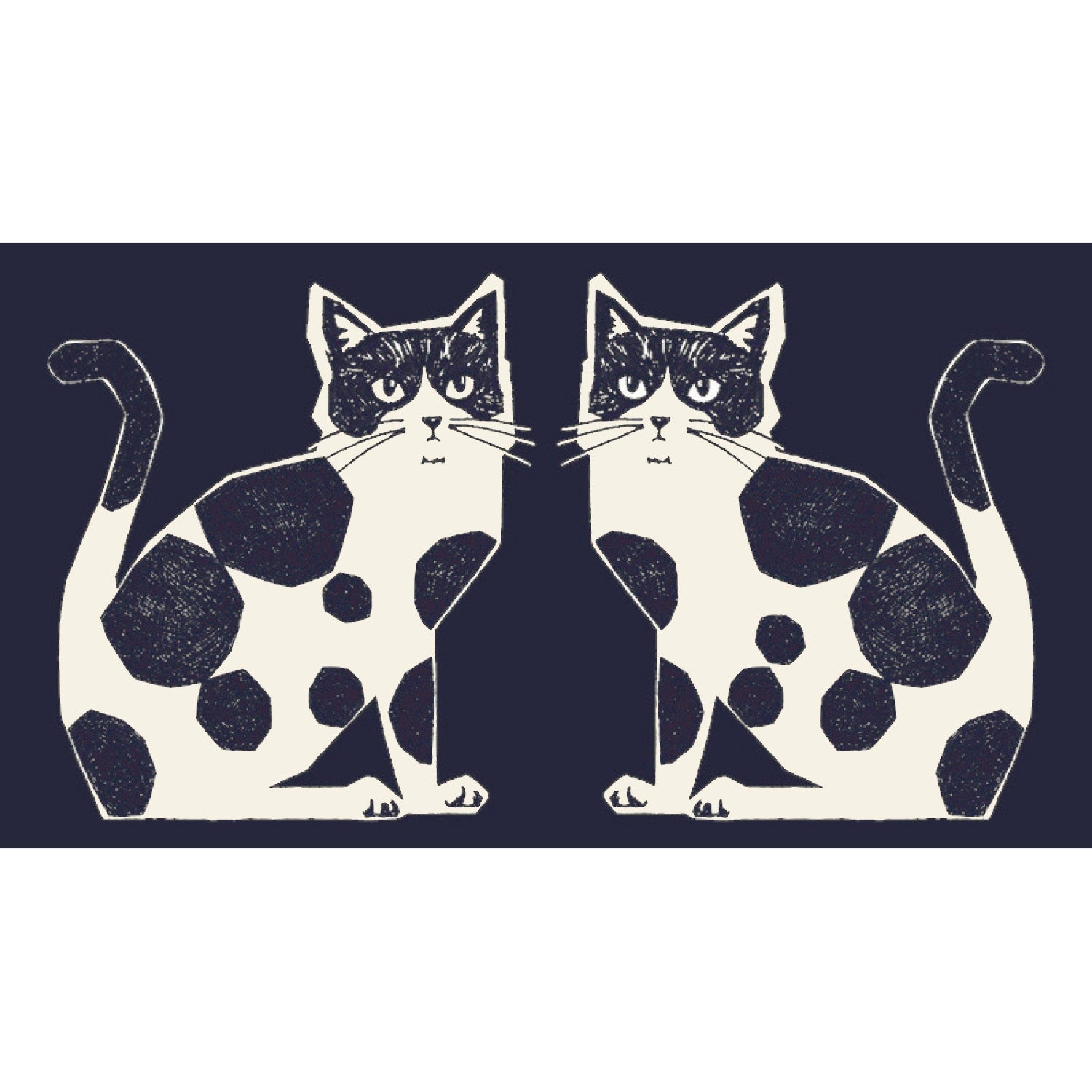 【予約販売】echino/エチノ TWO CAT ～パネル生地 綿麻キャンバス～ NekoNoe K from 30 SEWINGPINS - cocca