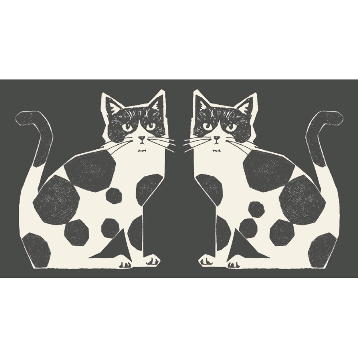 【予約販売】echino/エチノ TWO CAT ～パネル生地 綿麻キャンバス～ NekoNoe K from 30 SEWINGPINS - cocca