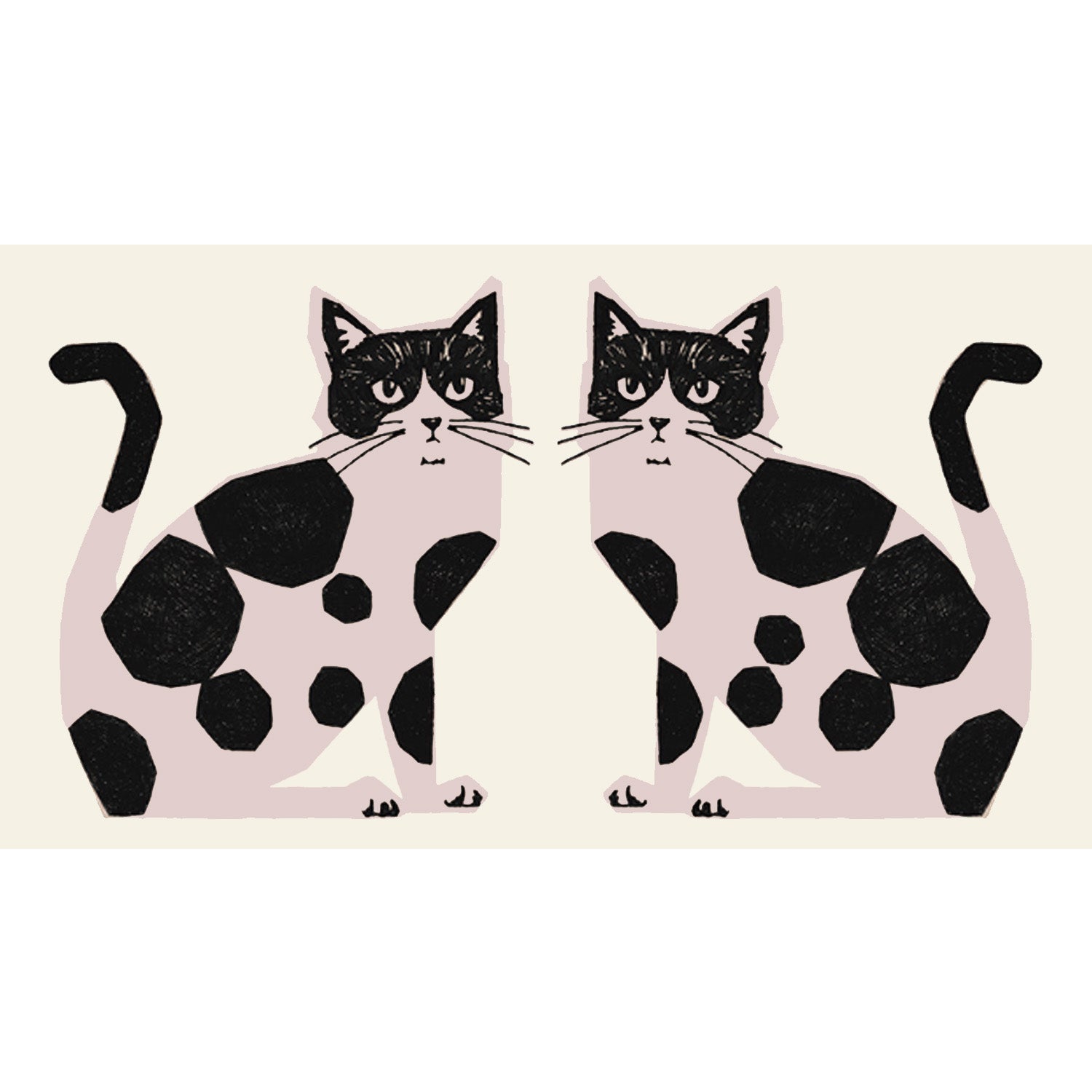 【予約販売】echino/エチノ TWO CAT ～パネル生地 綿麻キャンバス～ NekoNoe K from 30 SEWINGPINS - cocca