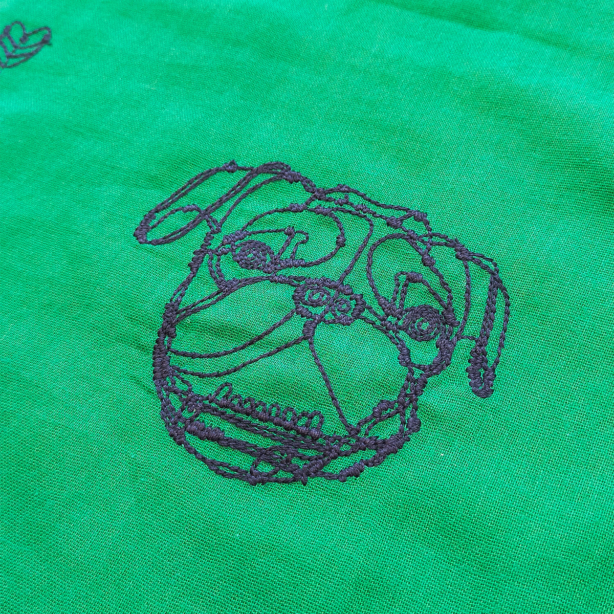 【＋HAyU】Wガーゼ刺繡ハンカチ ～綿100%～