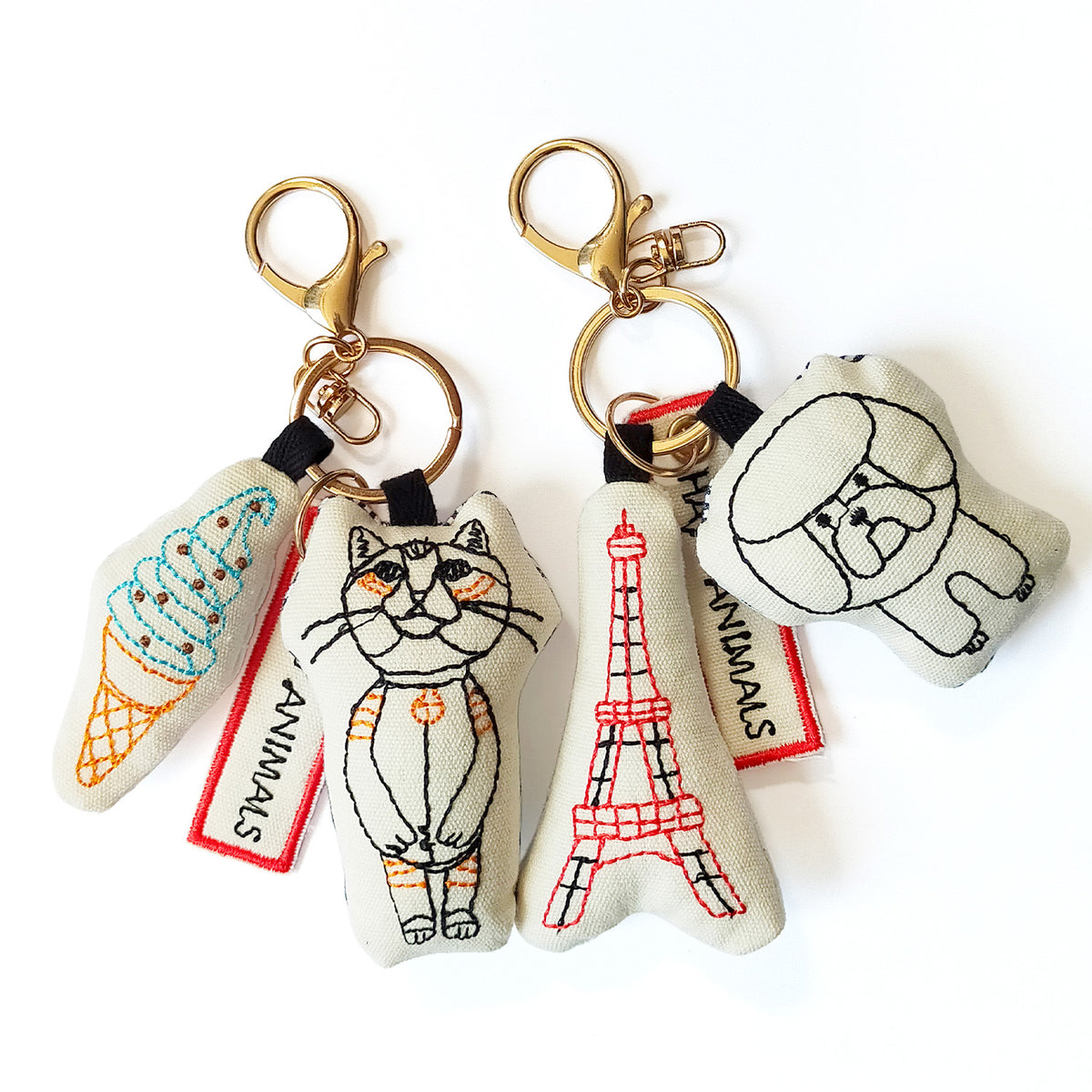 【＋HAyU】刺繡3連ふんわりチャーム