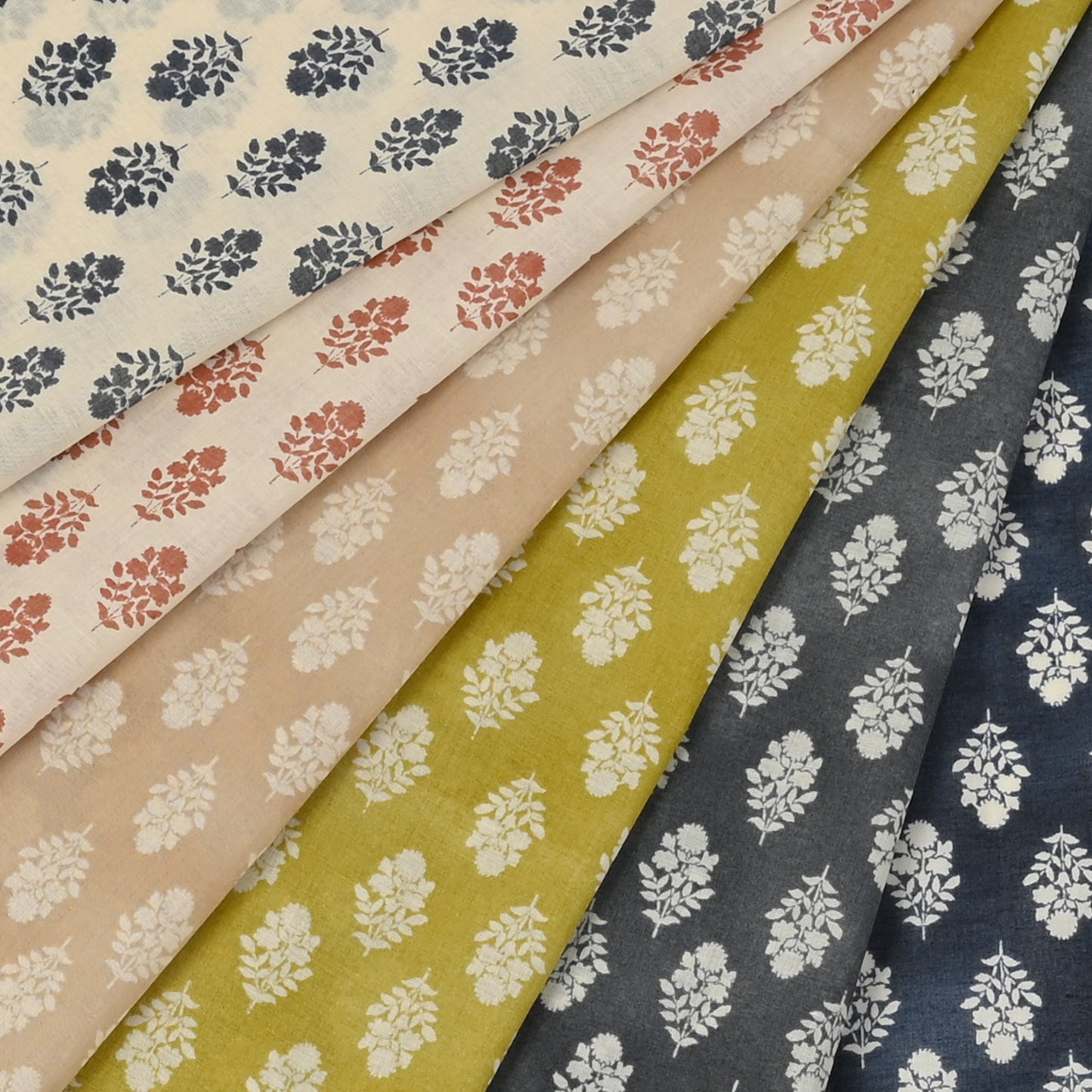 【SALE】Flownny ～更紗小紋花柄～（綿80ボイル)