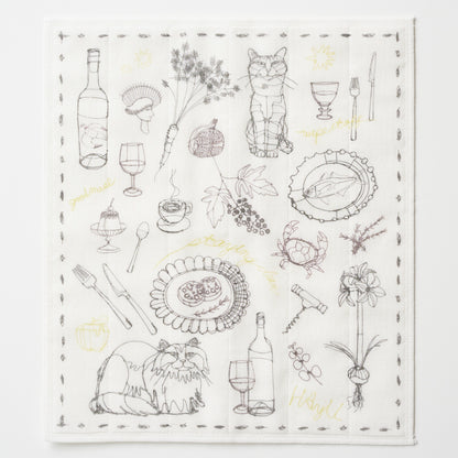 【＋HAyU fabric】-kitchen fabrics- 蚊帳織りふきん