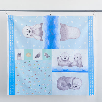 アニマニア～ラッコ柄～ パネル生地 綿100％シーチング - cocca