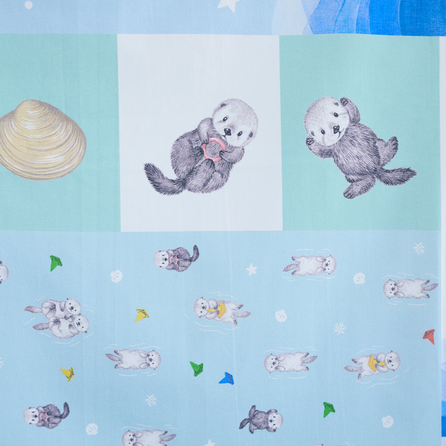 アニマニア～ラッコ柄～ パネル生地 綿100％シーチング - cocca