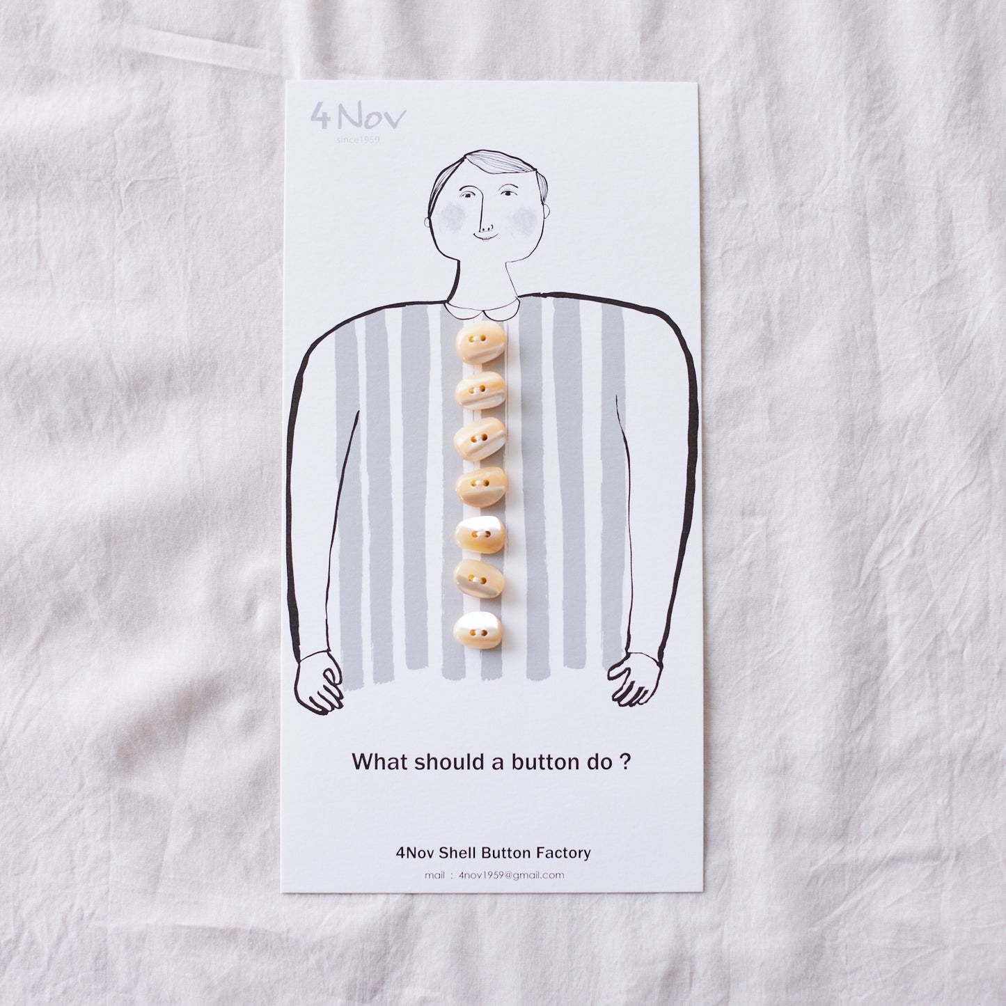 【4Nov】貝ボタン  コーヒー豆型(高瀬貝)