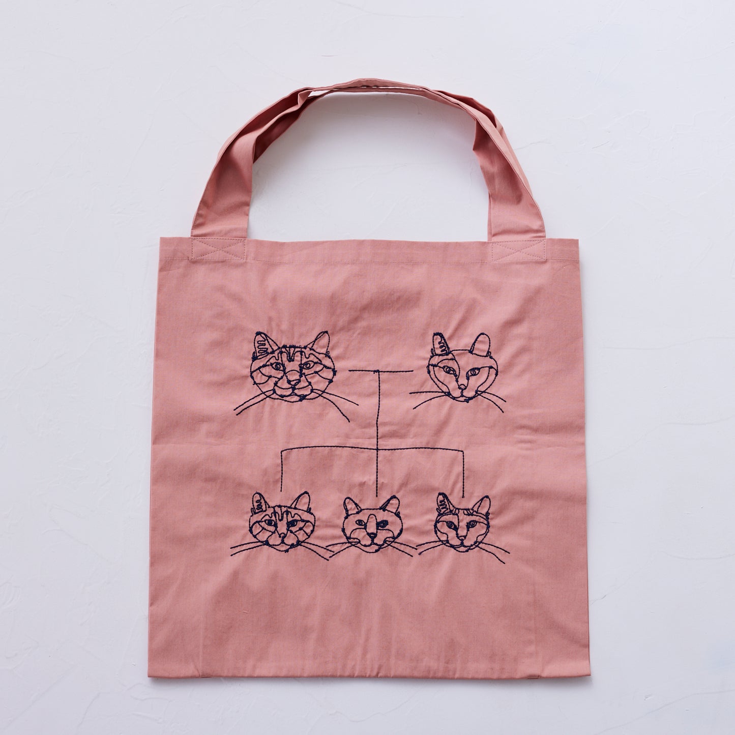 【＋HAyU fabric】-Twin Tote bags- トートバッグ ～ニャンコ家系図～