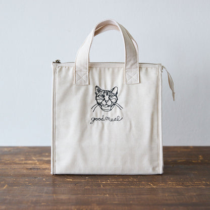 【＋HAyU fabric】-kitchen fabrics- 刺繍ランチバッグ