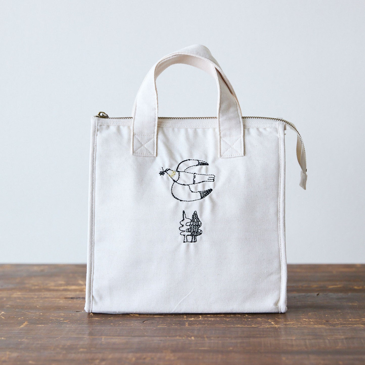 【＋HAyU fabric】-kitchen fabrics- 刺繍ランチバッグ