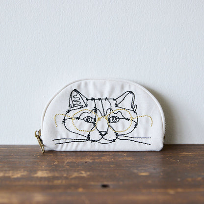 【＋HAyU fabric】-glasses case- 刺繍ポーチ