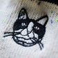 【＋HAyU】ネップ入りニット刺繍ソックス