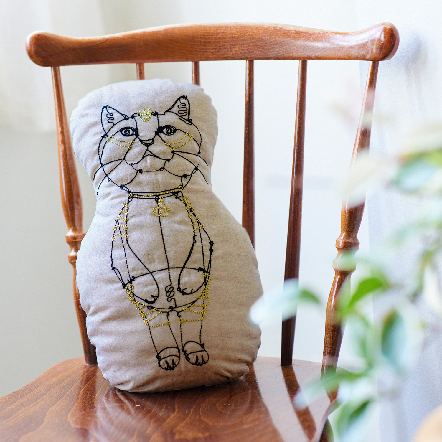 【＋HAyU fabric】- Cushion - クッション ～HAyU CAT～ コットンリネン