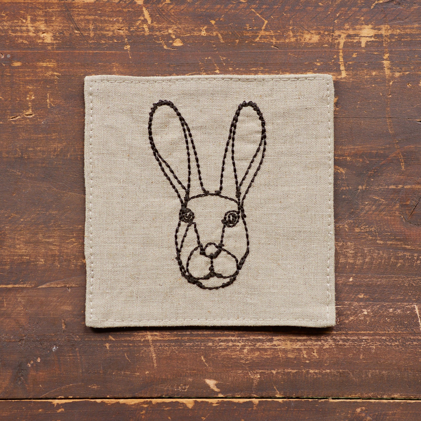【＋HAyU fabric】-Coaster - 刺繍コースター コットンリネン