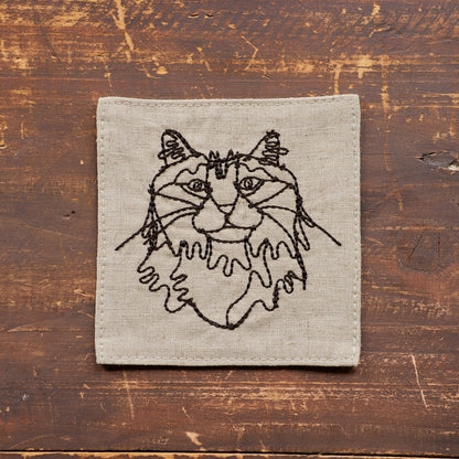 【＋HAyU fabric】-Coaster - 刺繍コースター コットンリネン