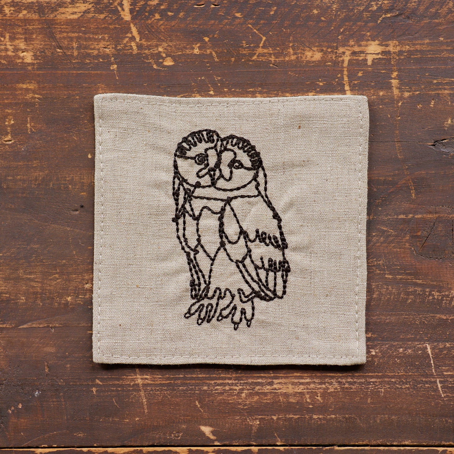 【＋HAyU fabric】-Coaster - 刺繍コースター コットンリネン