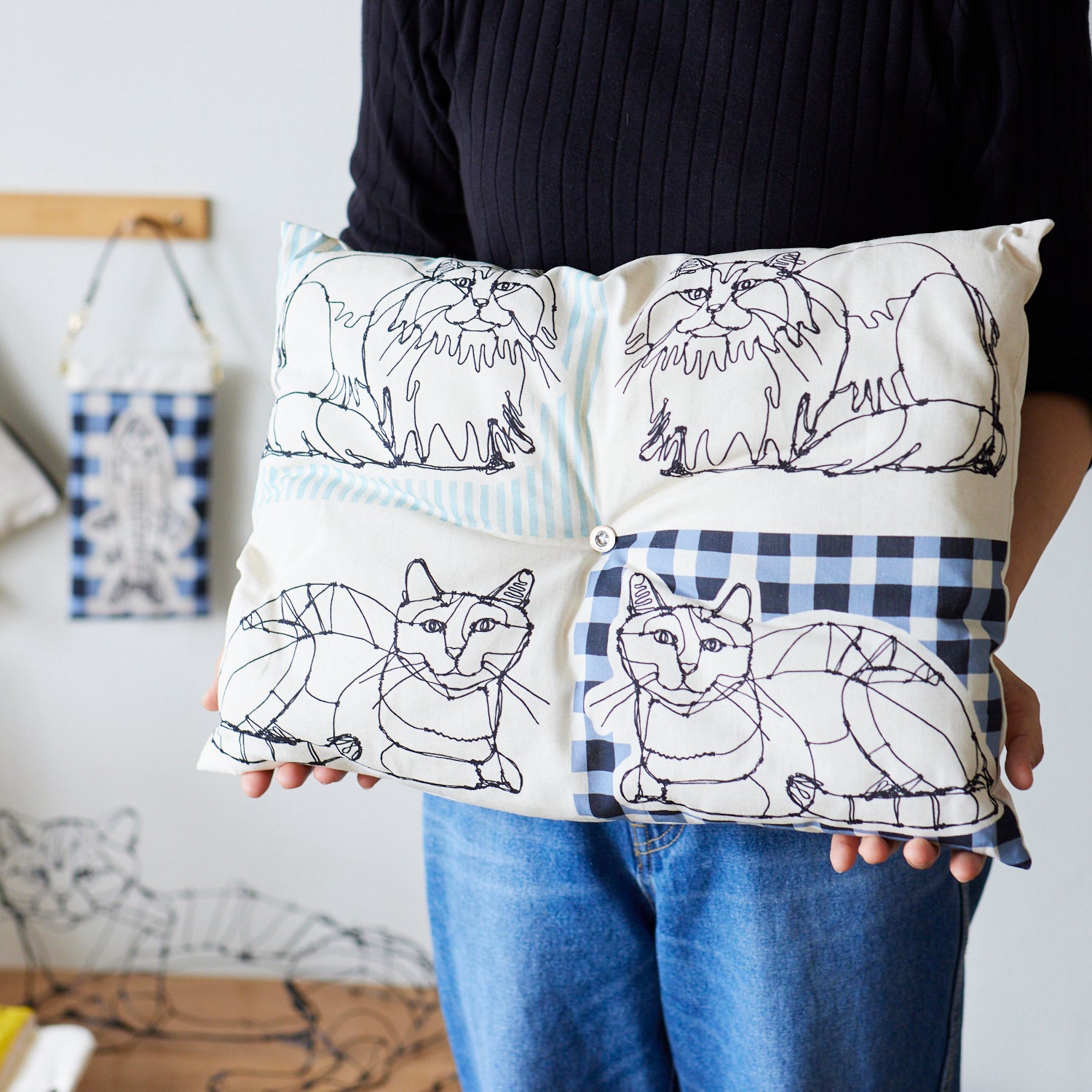 ＋HAyU fabric ～HAyU CAT～パネル生地 綿麻キャンバス - cocca