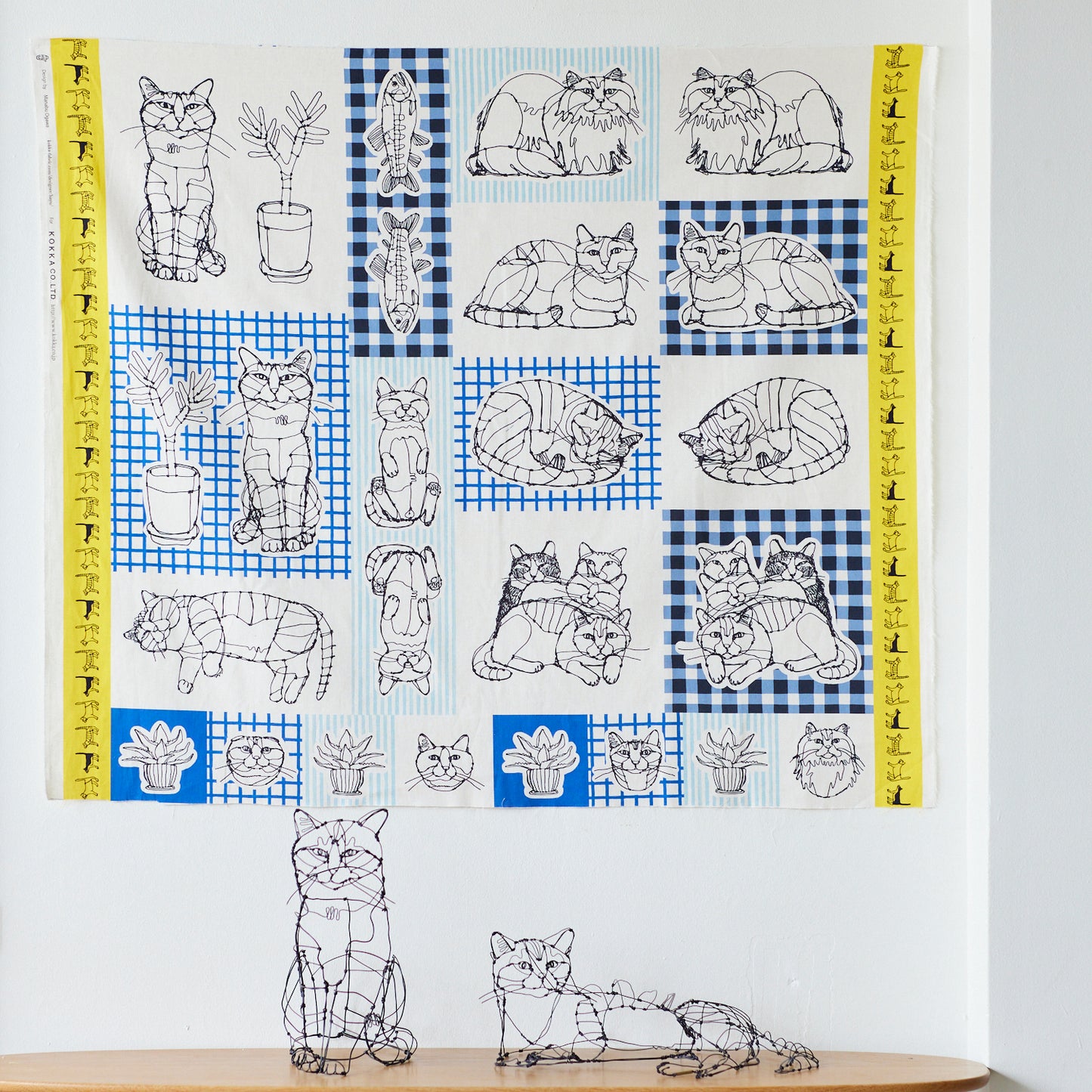＋HAyU fabric ～HAyU CAT～パネル生地 綿麻キャンバス - cocca
