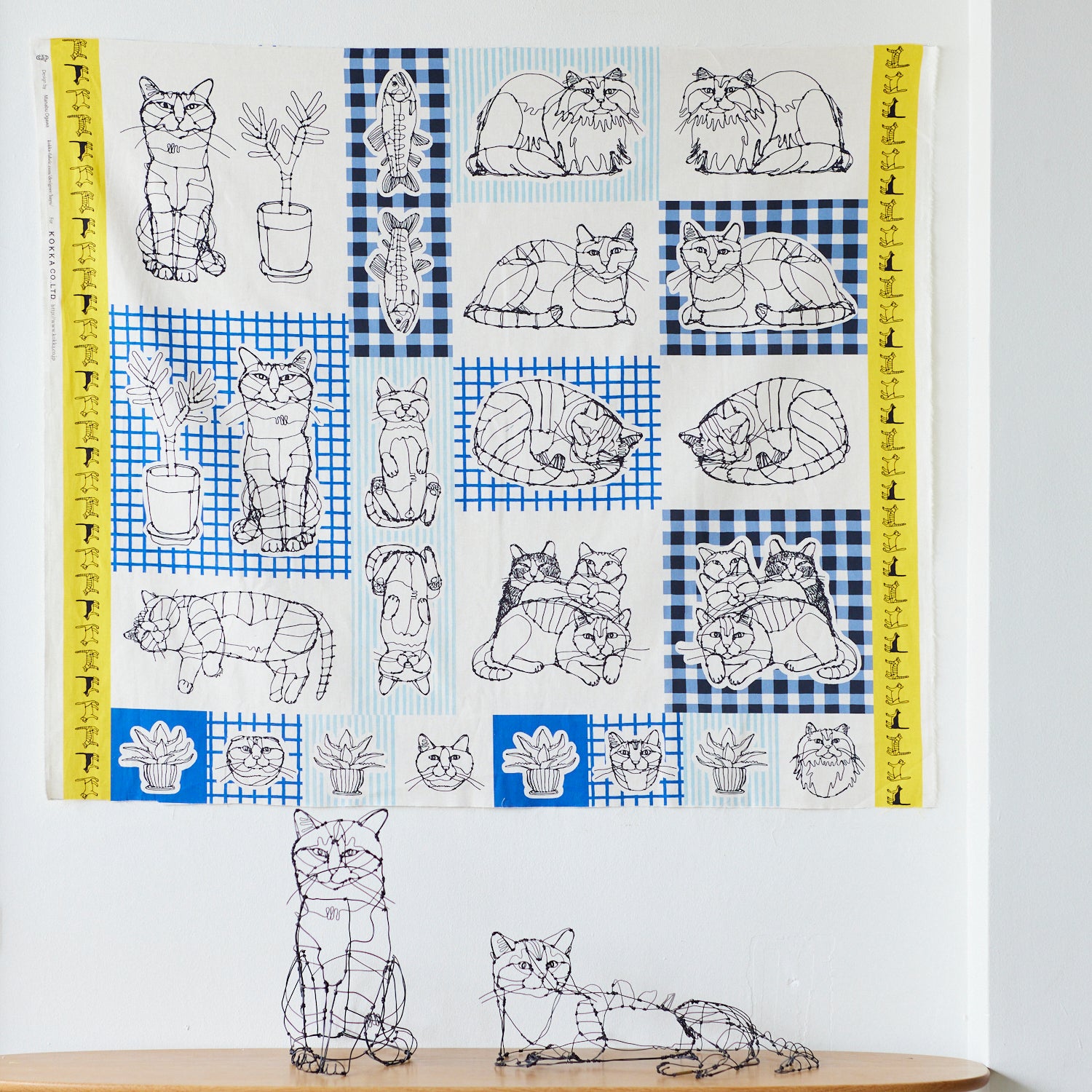 ＋HAyU fabric ～HAyU CAT～パネル生地 綿麻キャンバス - cocca