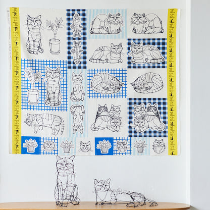 ＋HAyU fabric ～HAyU CAT～パネル生地 綿麻キャンバス - cocca