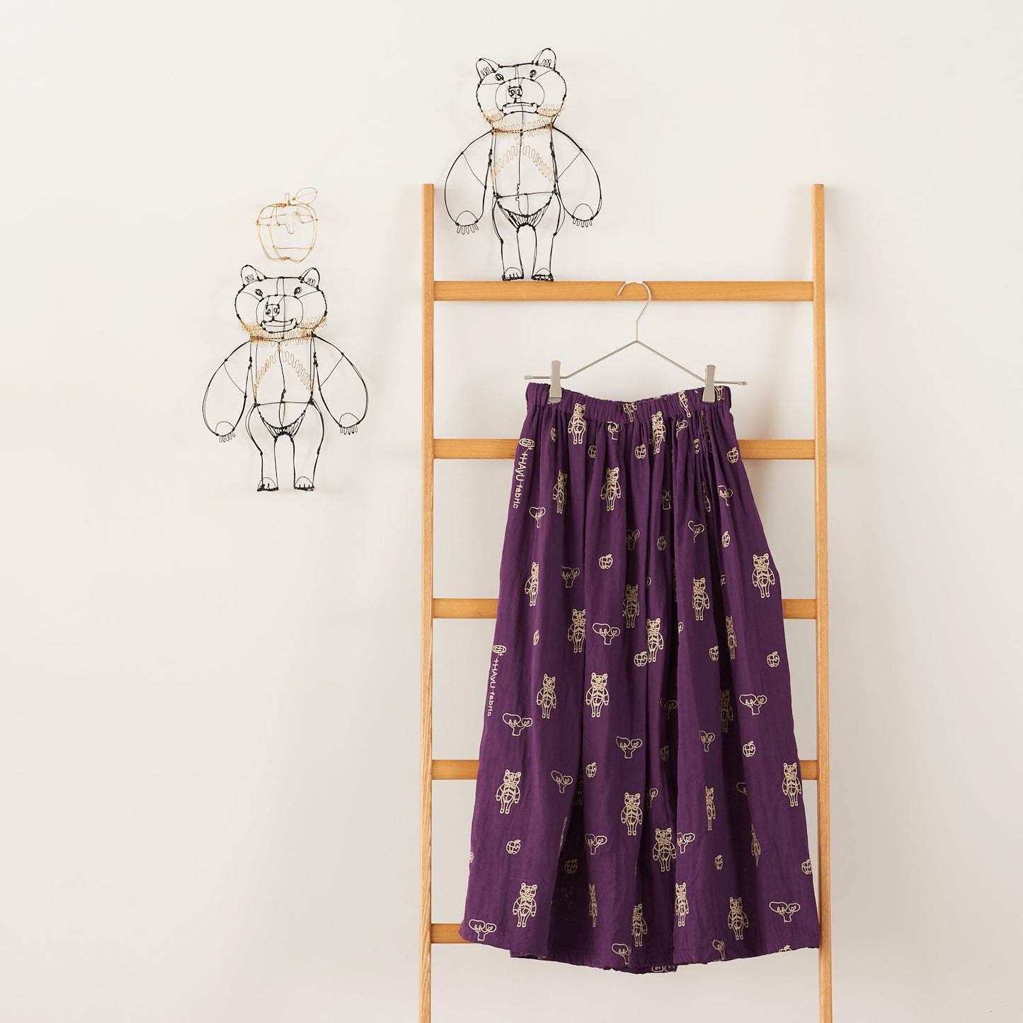 ＋HAyU fabric ～HAyU BEAR 2023～　綿100%ダブルガーゼ刺繍