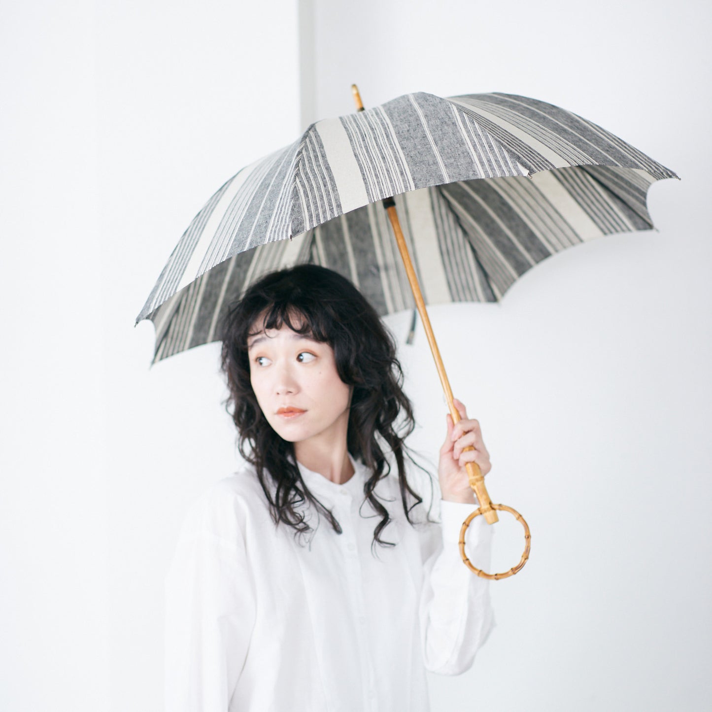 【播州織の傘】晴雨兼用パラソル -ストライプ-