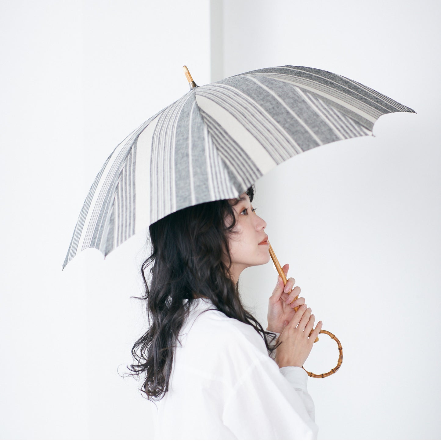 【播州織の傘】晴雨兼用パラソル -ストライプ-