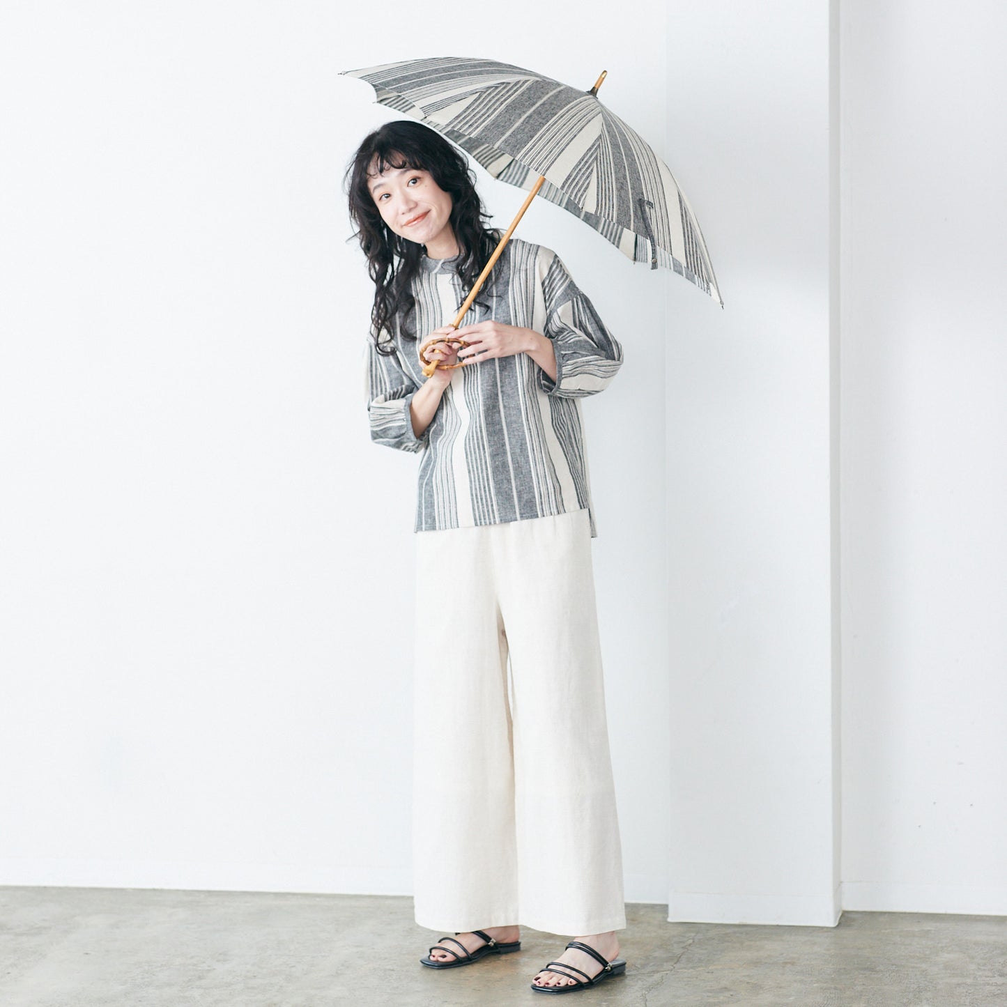 【播州織の傘】晴雨兼用パラソル -ストライプ-