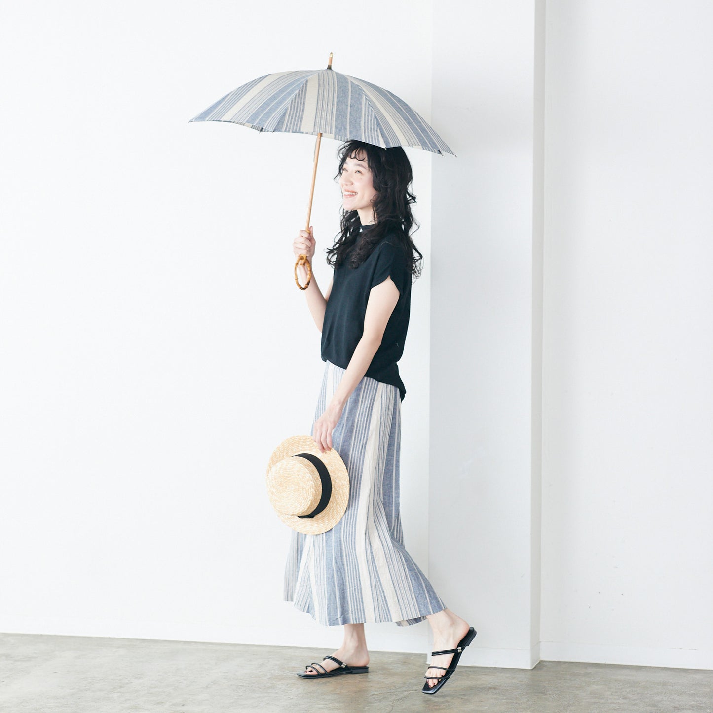 【播州織の傘】晴雨兼用パラソル -ストライプ-