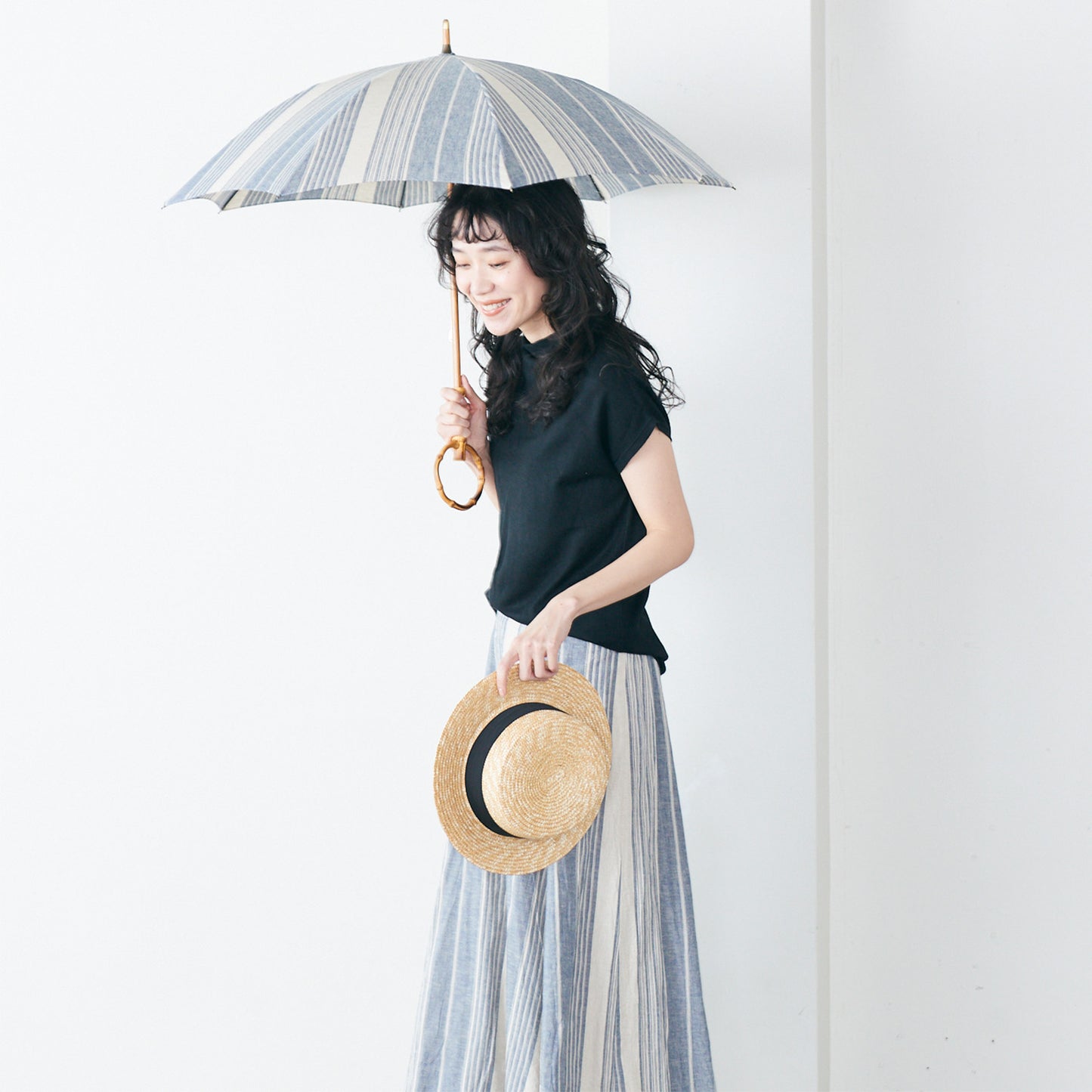 【播州織の傘】晴雨兼用パラソル -ストライプ-