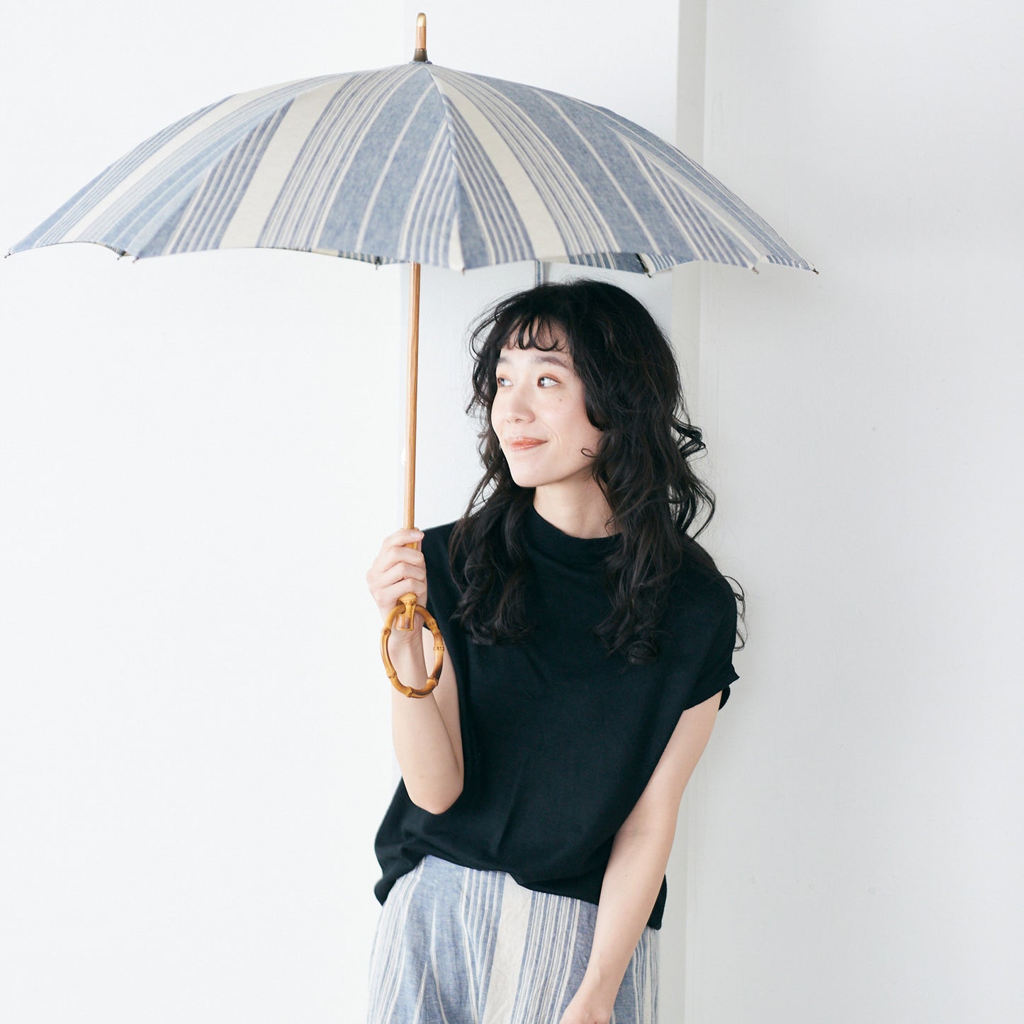 【播州織の傘】晴雨兼用パラソル -ストライプ-