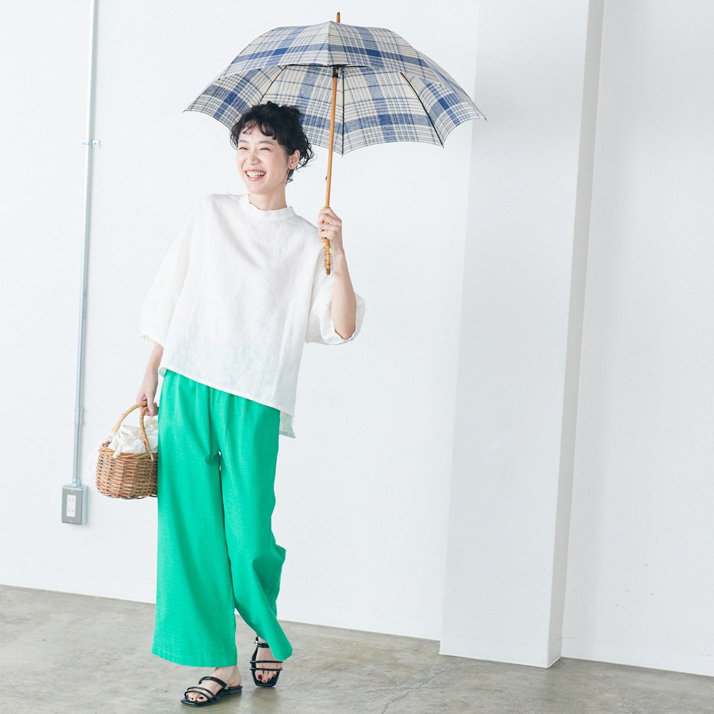 【播州織の傘】晴雨兼用パラソル -チェック-