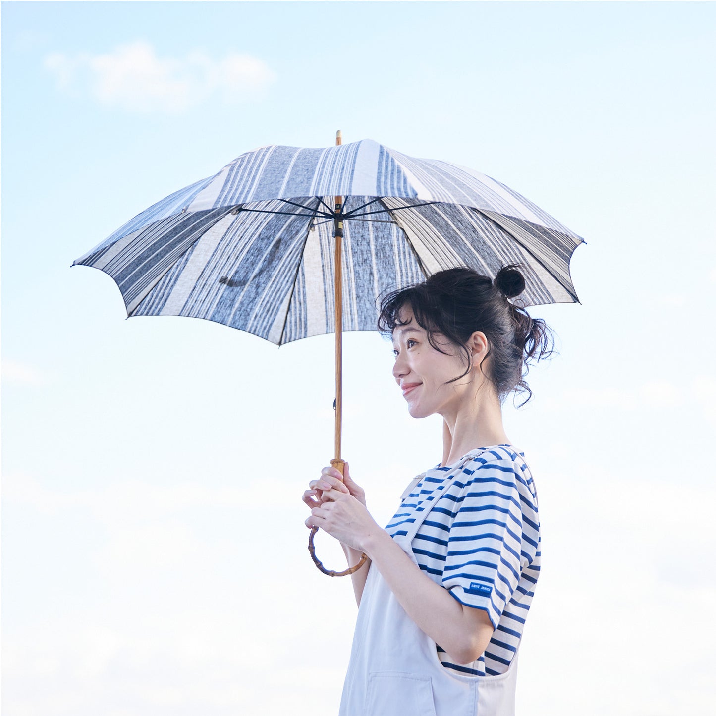 【播州織の傘】晴雨兼用パラソル -ストライプ-