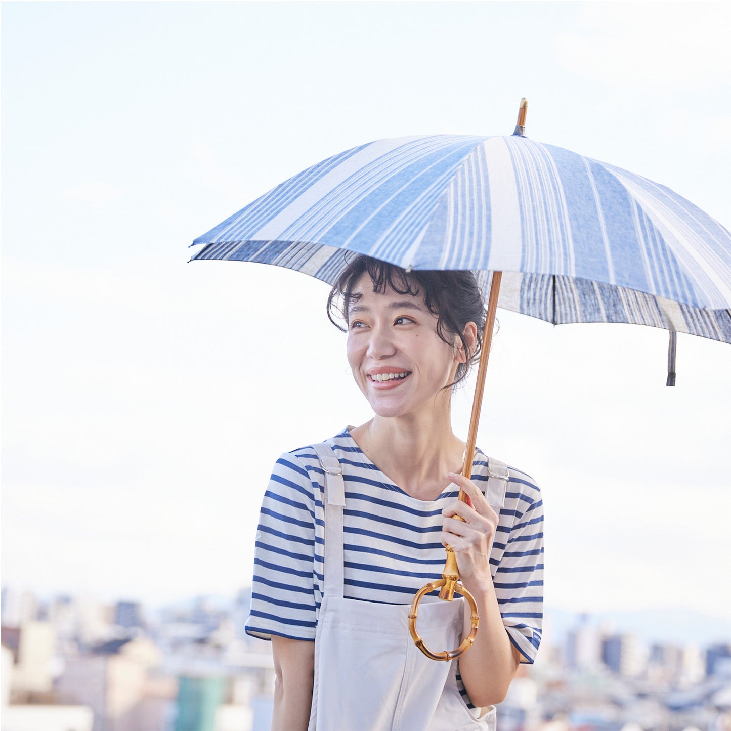 【播州織の傘】晴雨兼用パラソル -ストライプ-
