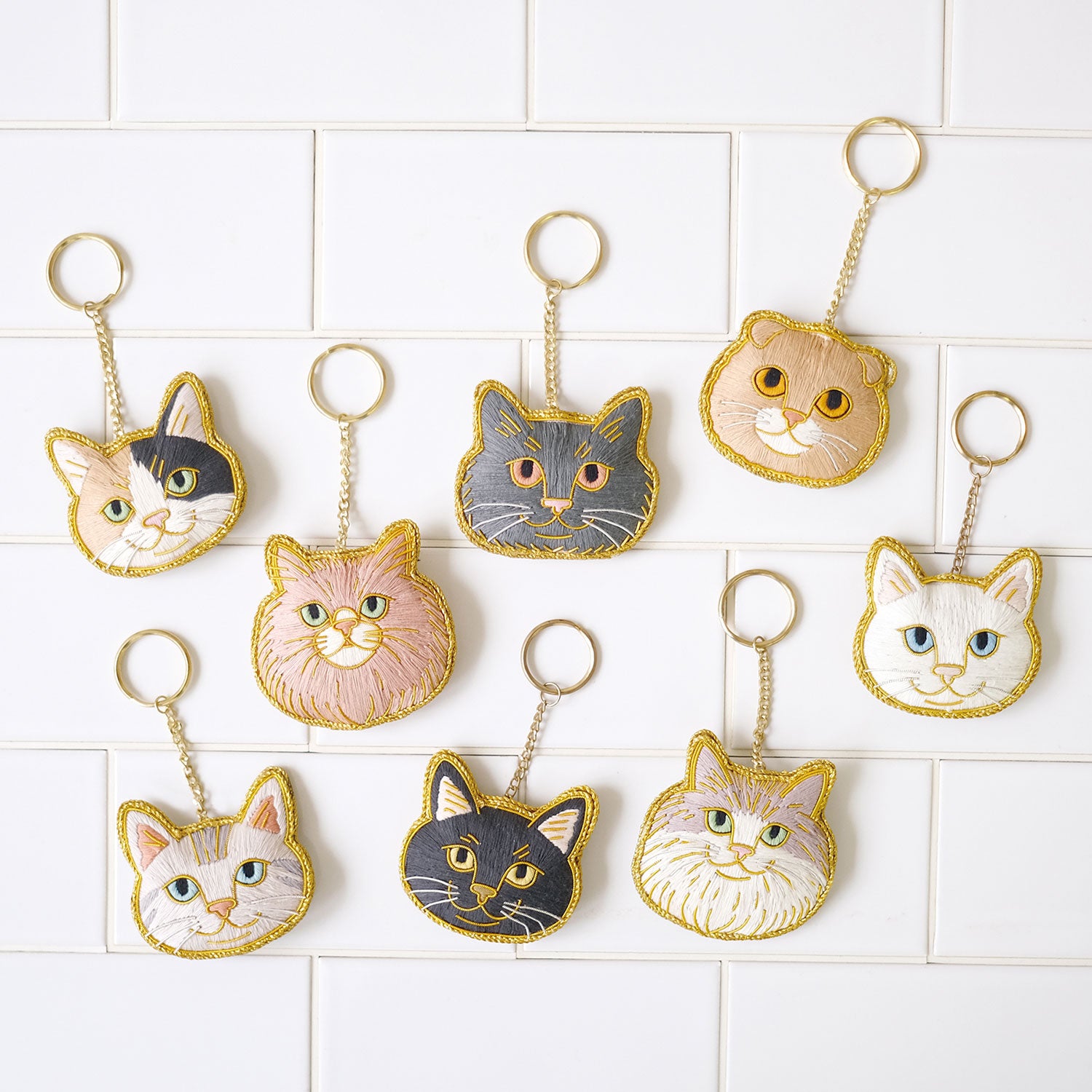 ニャトリエ 刺繍キーホルダー - cocca