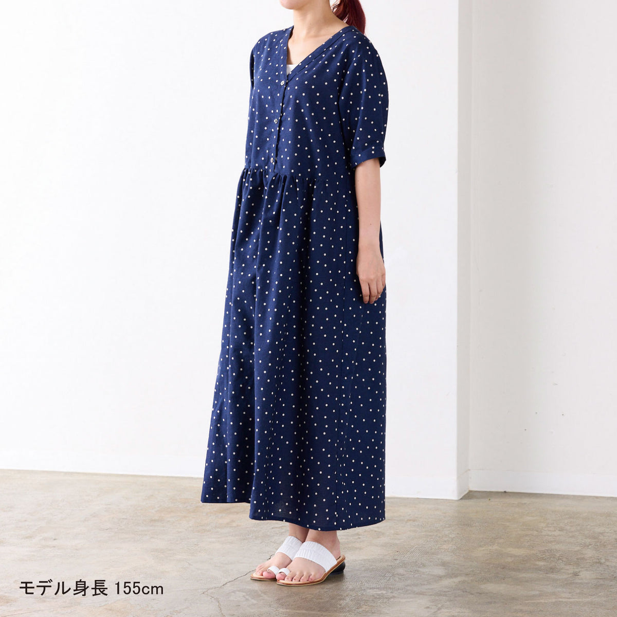 【coccaのお仕立て受注会】前開きVネックワンピース ※生地代別 - cocca