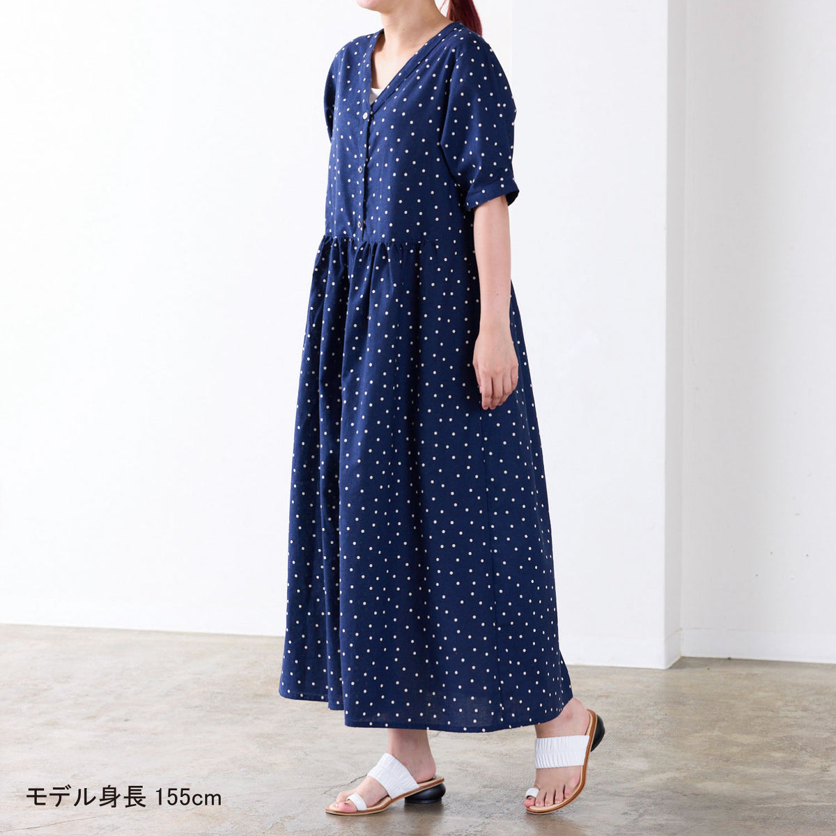 【coccaのお仕立て受注会】前開きVネックワンピース ※生地代別 - cocca