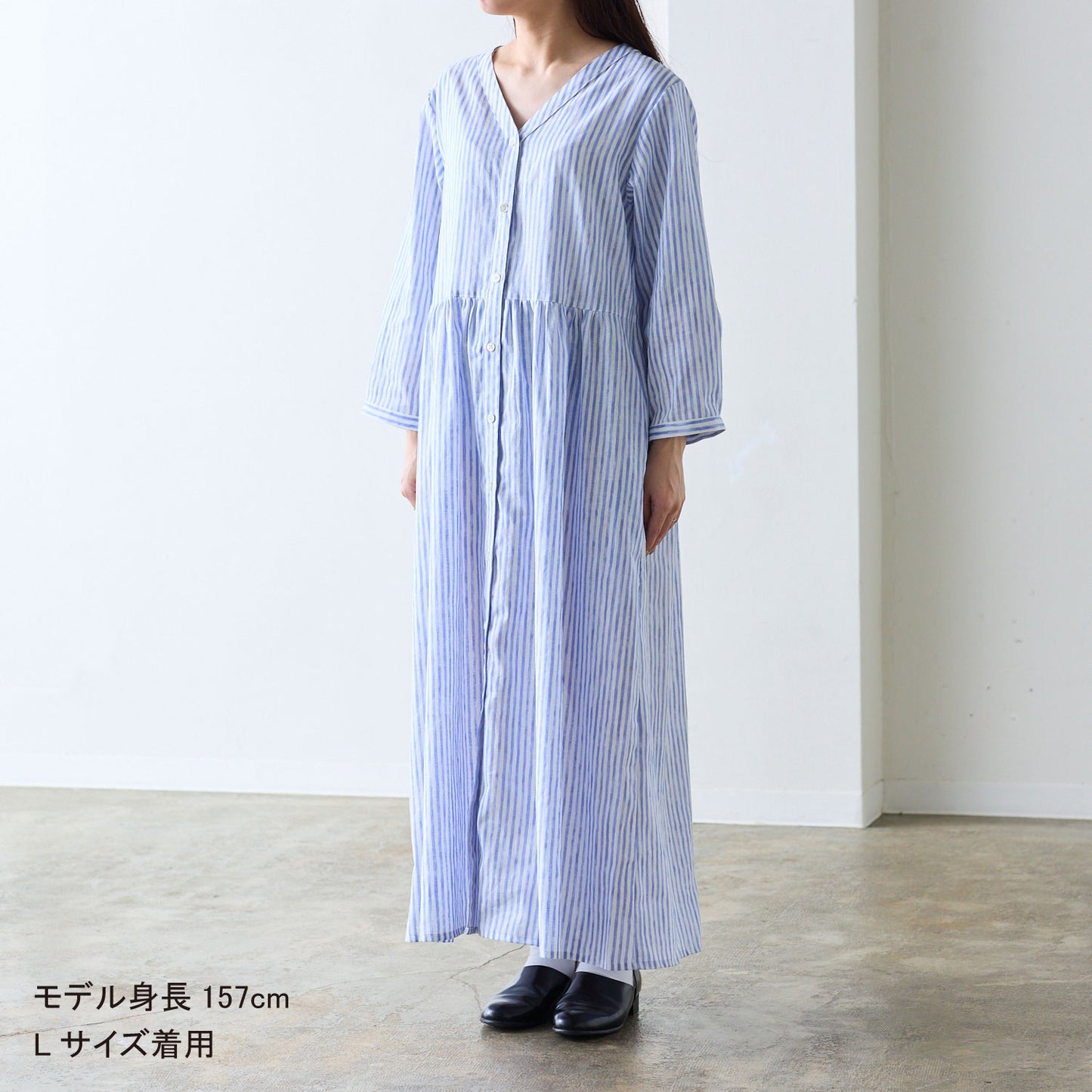 【coccaのお仕立て受注会】前開きVネックワンピース ※生地代別