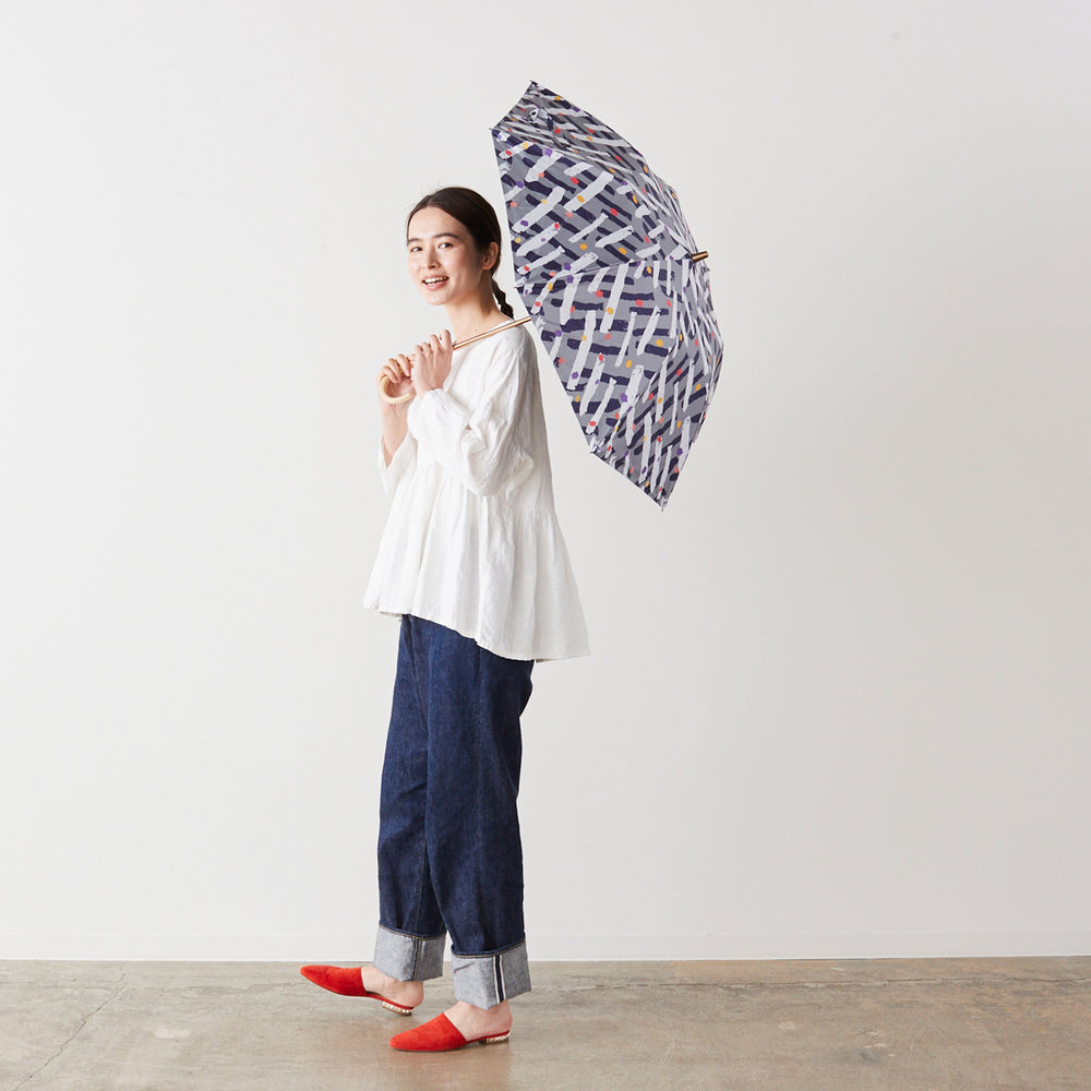 【晴雨兼用】coccaの日傘  Plant Sprout ‐芽- 刺繍(折りたたみ)
