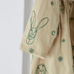 ＋HAyU fabric ～RABBIT～　綿100% ダブルガーゼ刺繍