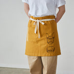 +HAyU fabric -kitchen fabrics- コットンリネン刺繍ショートエプロン