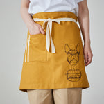 +HAyU fabric -kitchen fabrics- コットンリネン刺繍ショートエプロン