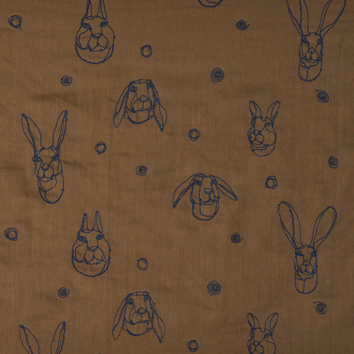 (無料サンプル)＋HAyU fabric ～RABBIT～　綿100% ダブルガーゼ刺繍 - cocca