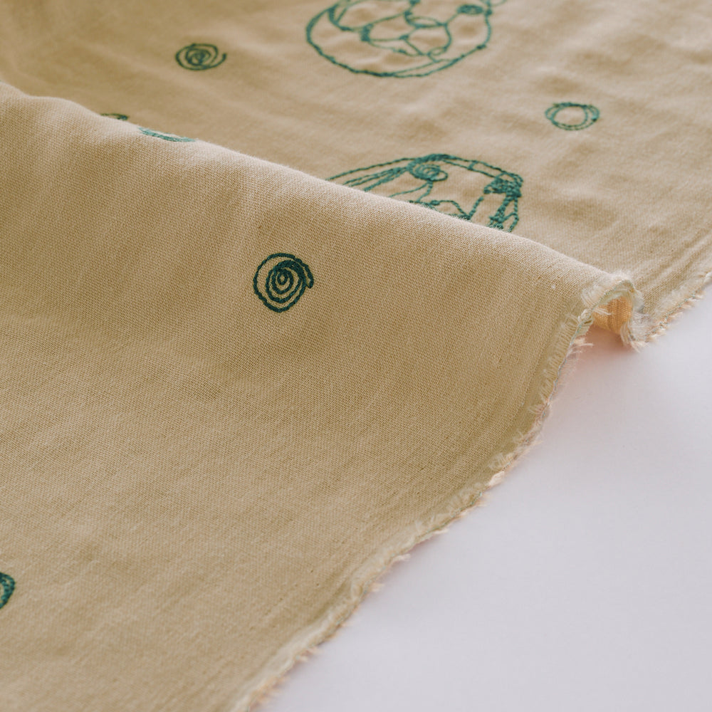 (無料サンプル)＋HAyU fabric ～RABBIT～　綿100% ダブルガーゼ刺繍