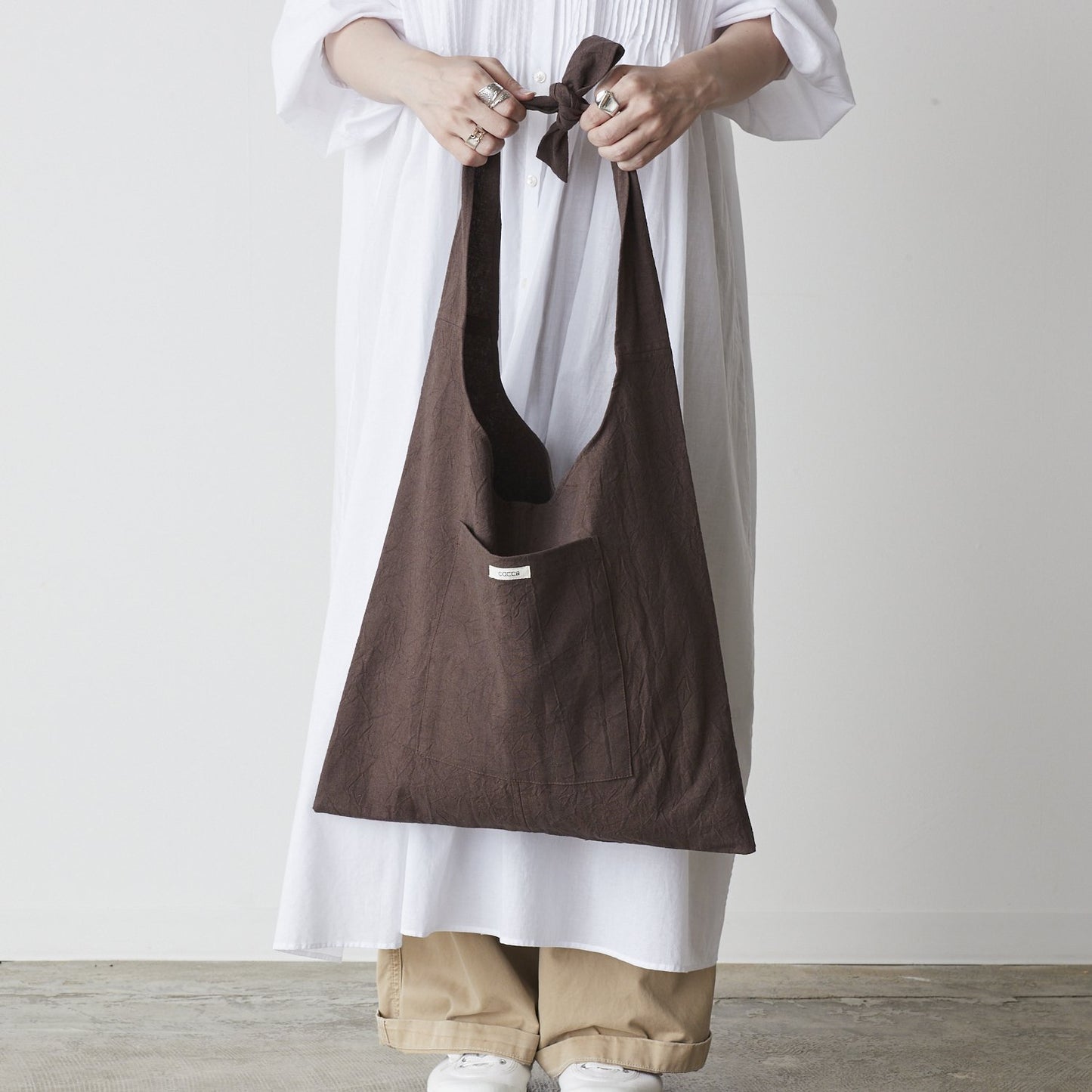 【キット】しわしわ素材がかわいい、肩結びマルチバッグ キット