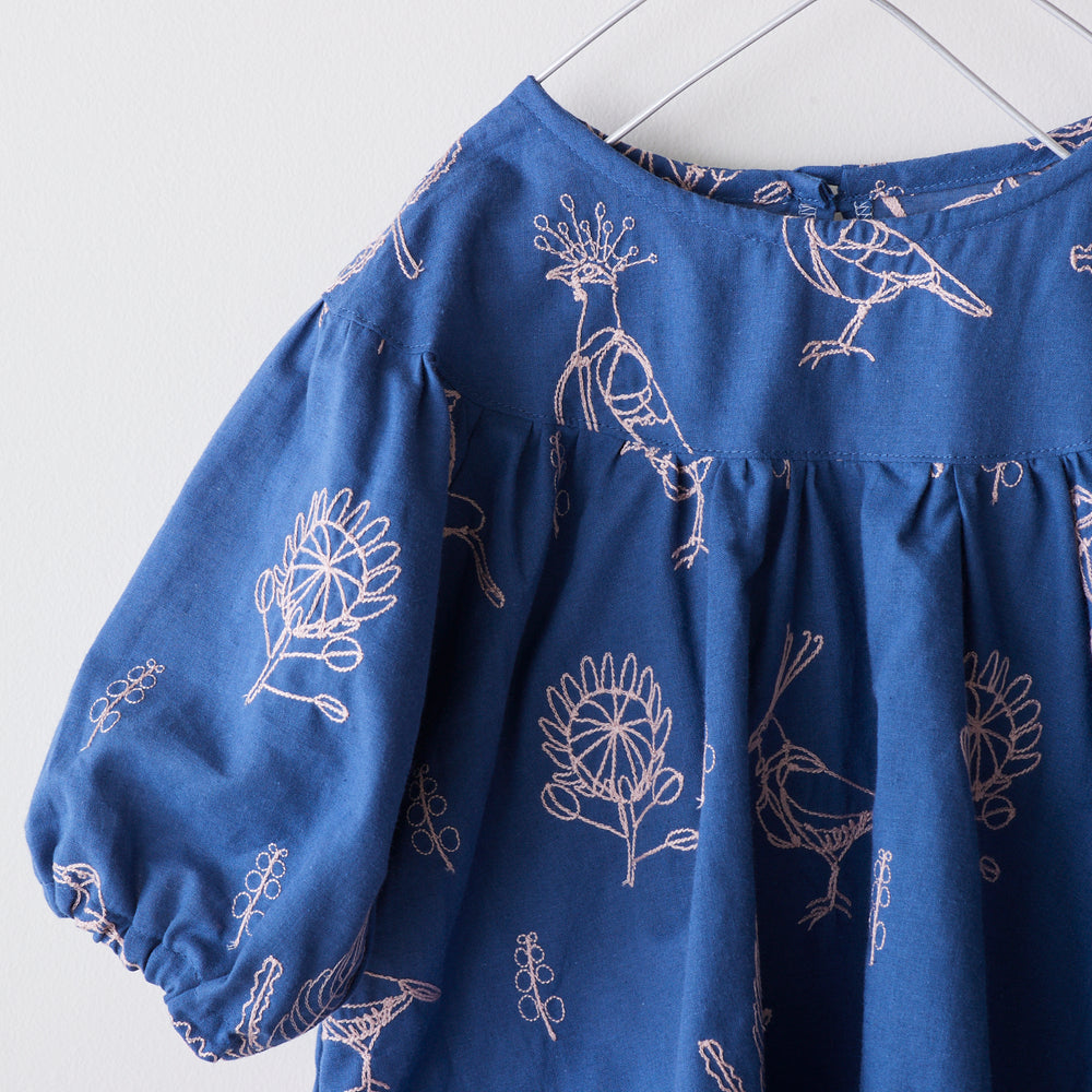 ＋HAyU fabric ～Bird～ 綿麻シーチング 刺繍
