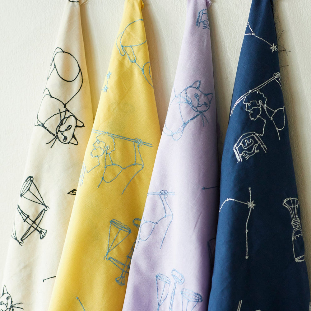 (無料サンプル)＋HAyU fabric ～Signs of the Zodiac～ 綿麻シーチング 刺繍