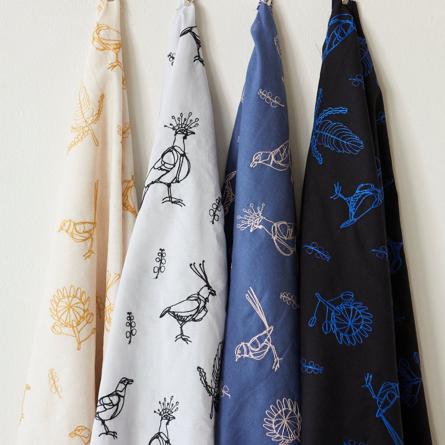 (無料サンプル)＋HAyU fabric ～Bird～ 綿麻シーチング 刺繍 - cocca
