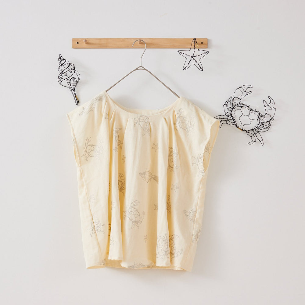 ＋HAyU fabric ～CRAB～　綿100%ダブルガーゼ刺繍