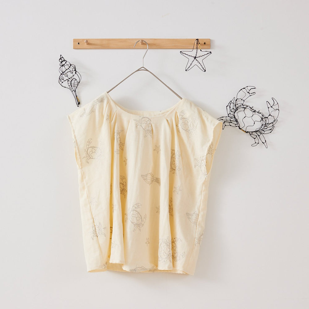 (無料サンプル)＋HAyU fabric ～CRAB～　綿100%ダブルガーゼ刺繍