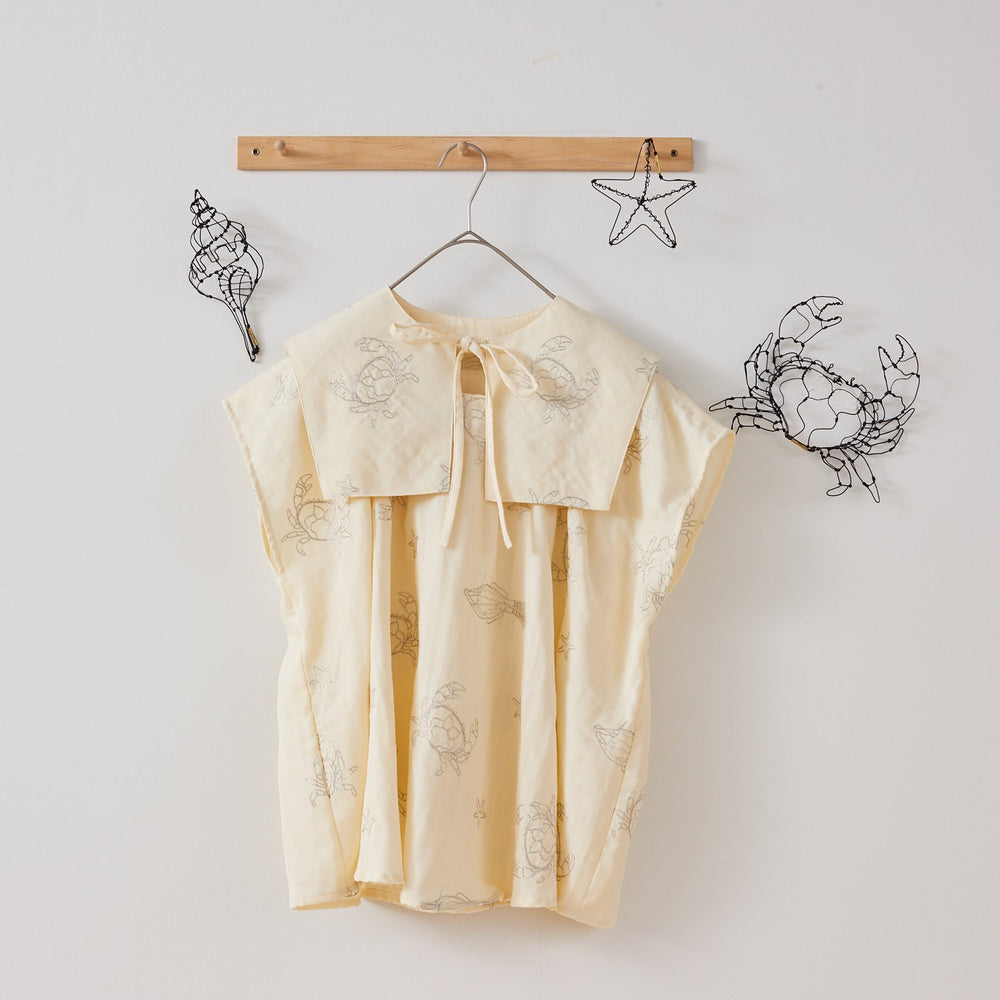 ＋HAyU fabric ～CRAB～　綿100%ダブルガーゼ刺繍